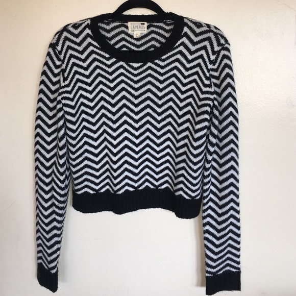 Black and white long sleeved sweater