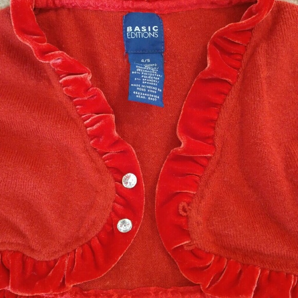 Cropped red cardigan - Picture 2 of 2