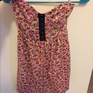 Strapless floral dress