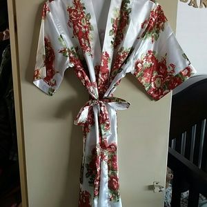 Floral Satin/silk robe
