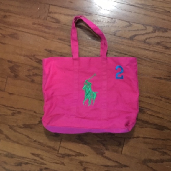 Pink polo tote bag