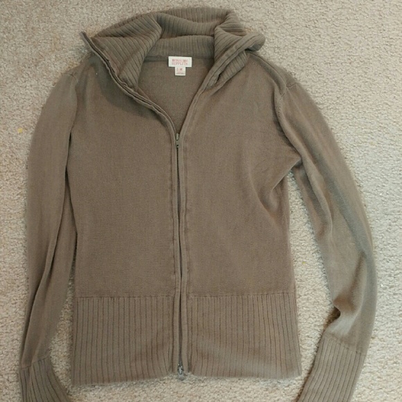 Taupe colored zip sweater
