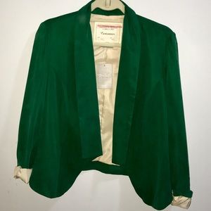 Anthropologie Cartonnier green cropped blazer