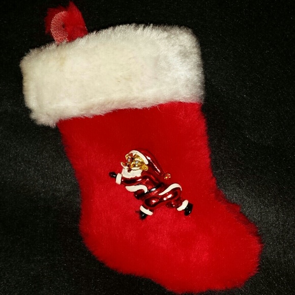 Original Vintage Jeweled Santa Pin
