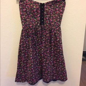 Strapless floral dress