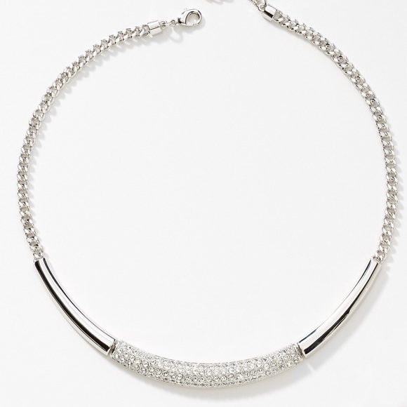 White Collar Necklace in Silver
