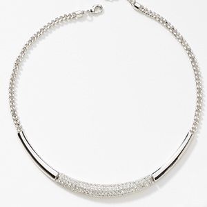 White Collar Necklace in Silver