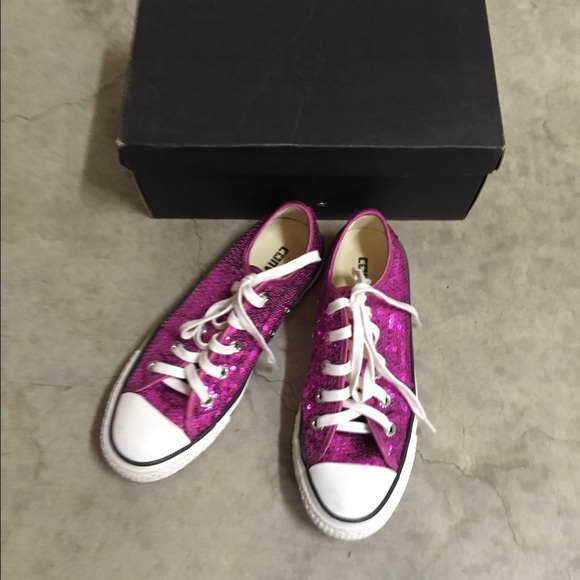 hot pink sequin converse
