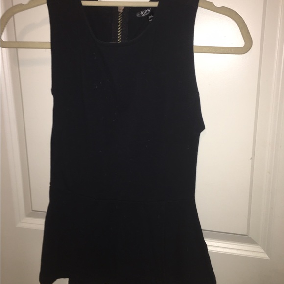 TopShop Peplum Top in Black
