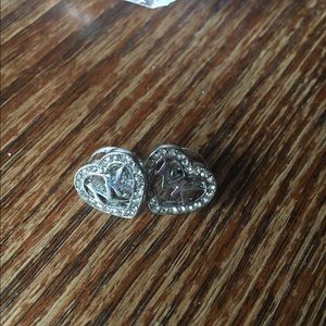 Silver and Crystal heart  Michael Kors earrings