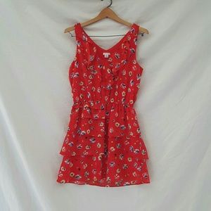 Red floral dress