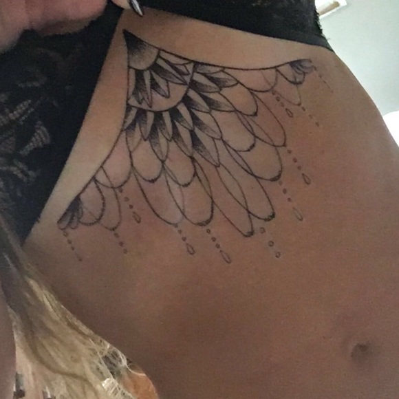 Hand Drawn Bust Temporary Tattoo