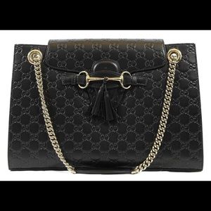 Gucci Emily Large Guccissima Leather Shoulder Bag