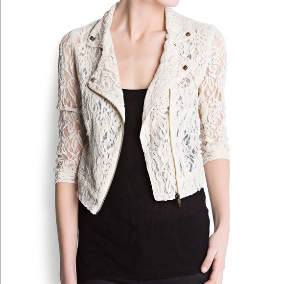 Mango Lace Biker Jacket