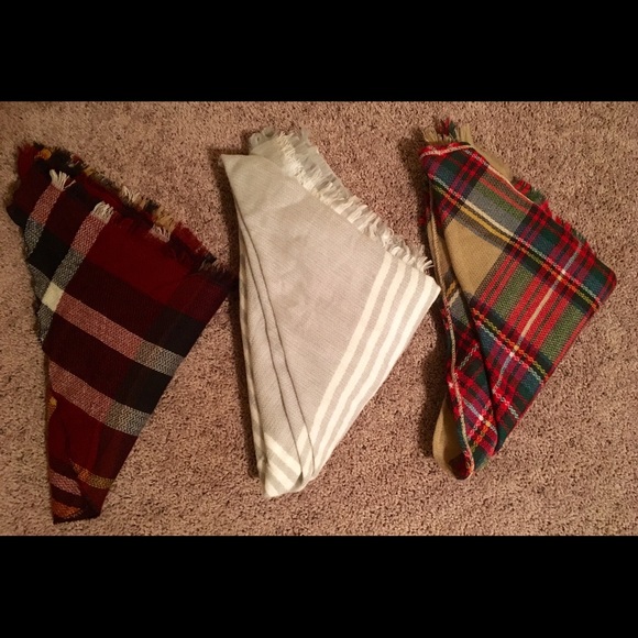 Red plaid scarf - Picture 2 of 2