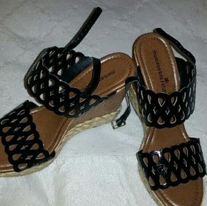 Black and Beige Wedges