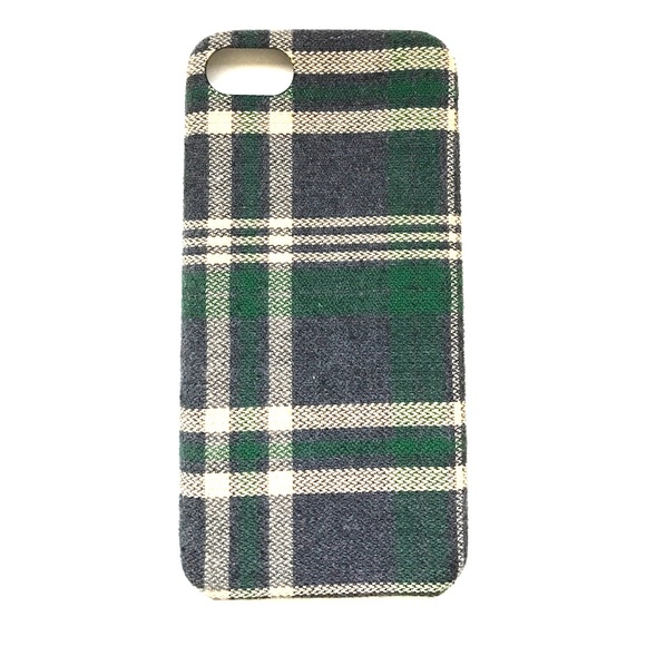 iPhone 7 green x gray Flannel checker phone case