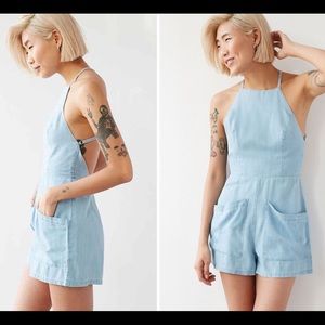 NWT BDG Chambray high neck romper