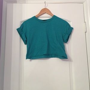 Flowy Teal Crop Top Wet Seal