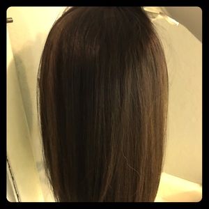 Beautiful long brown wig with highlights