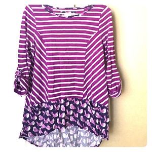 Anthropologie cotton purple top