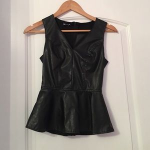 Faux Leather A-Line Top