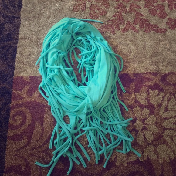 Turquoise fringe scarf