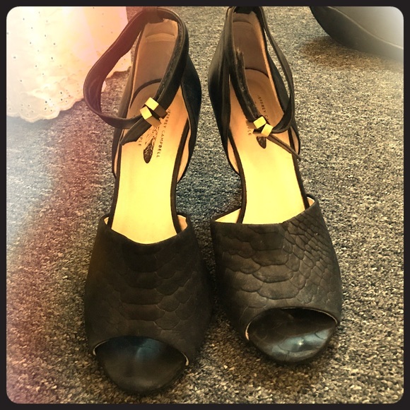 Jeffrey Campbell Black Snakeskin Heel