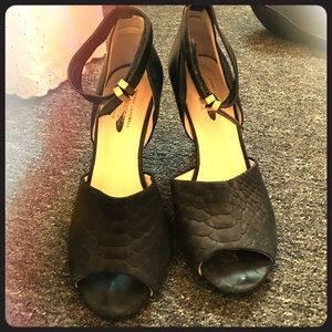 Jeffrey Campbell Black Snakeskin Heel