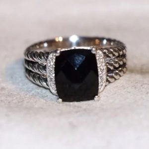 David Yurman Silver 10 x 8mm Wheaton black onyx 💍