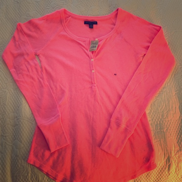 American eagle waffle knit Henley long sleeve