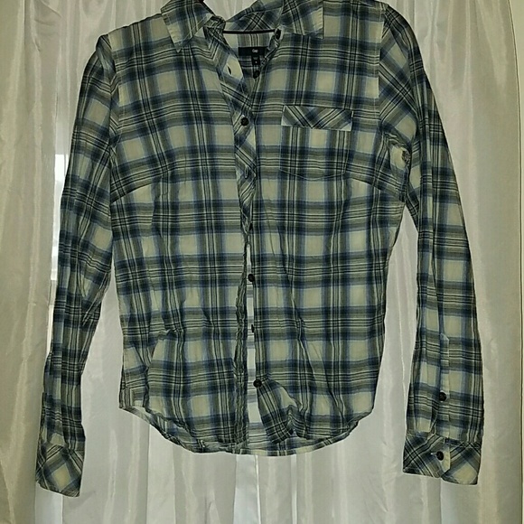 Black and blue plaid shirt