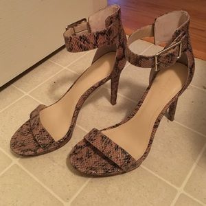 Blush and black color Calvin Klein sandals