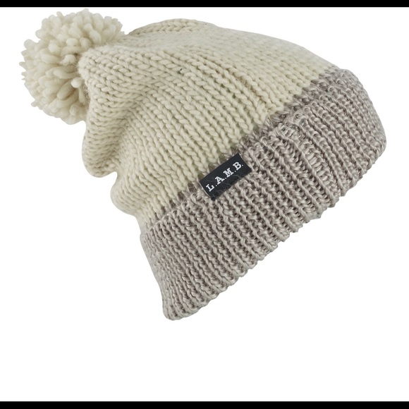 L.A.M.B. x Burton "Lydon" beanie in white / gray