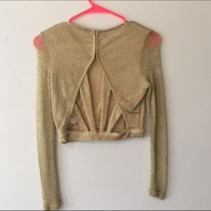 (View from the back) gold shimmery party top
