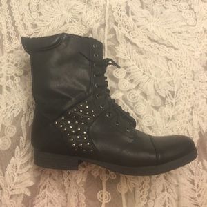 Pink&Pepper Black Combat Boots