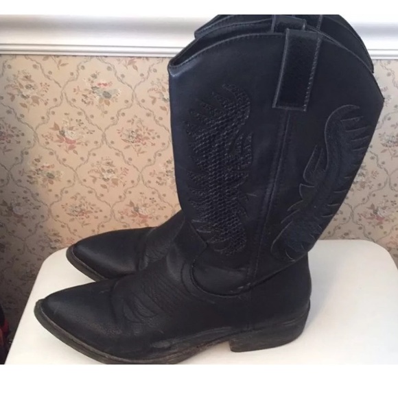 rampage black cowboy boots