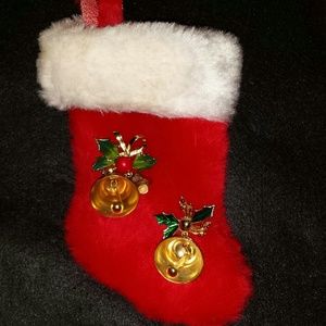 Original Vintage Christmas Bell Pins (Set of 2)