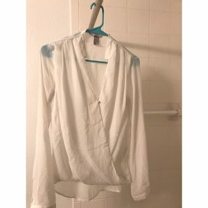 White silk blouse