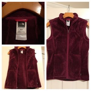 Cranberry, Burgundy, Maroon-North Face Fleece Vest