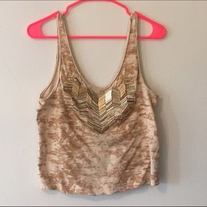 Crop top tank with metal decals