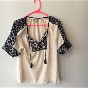 Embroidered peasant top