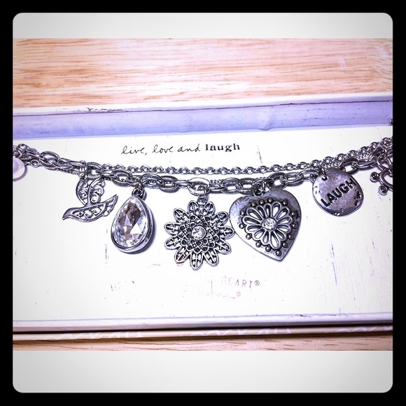 NWT Silver Live, love, and Laugh Bracelet