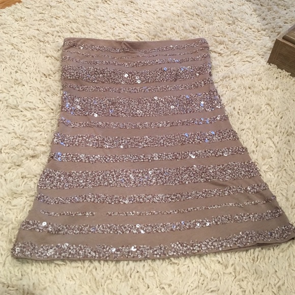 Striped Embellished Tube Top