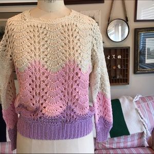 Vintage Pastel Crocheted Sweater