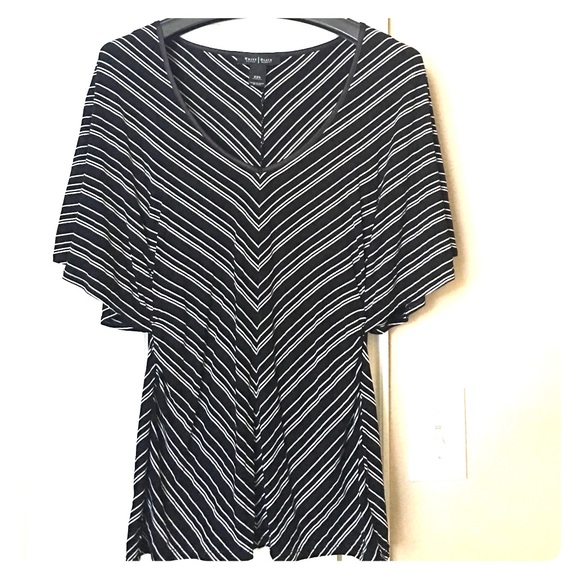 Black and white striped blouse