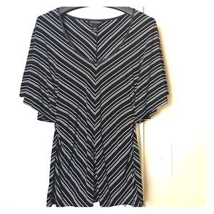 Black and white striped blouse