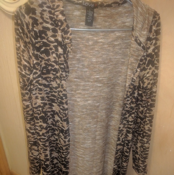 Long leopard duster sweater