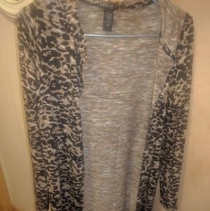 Long leopard duster sweater