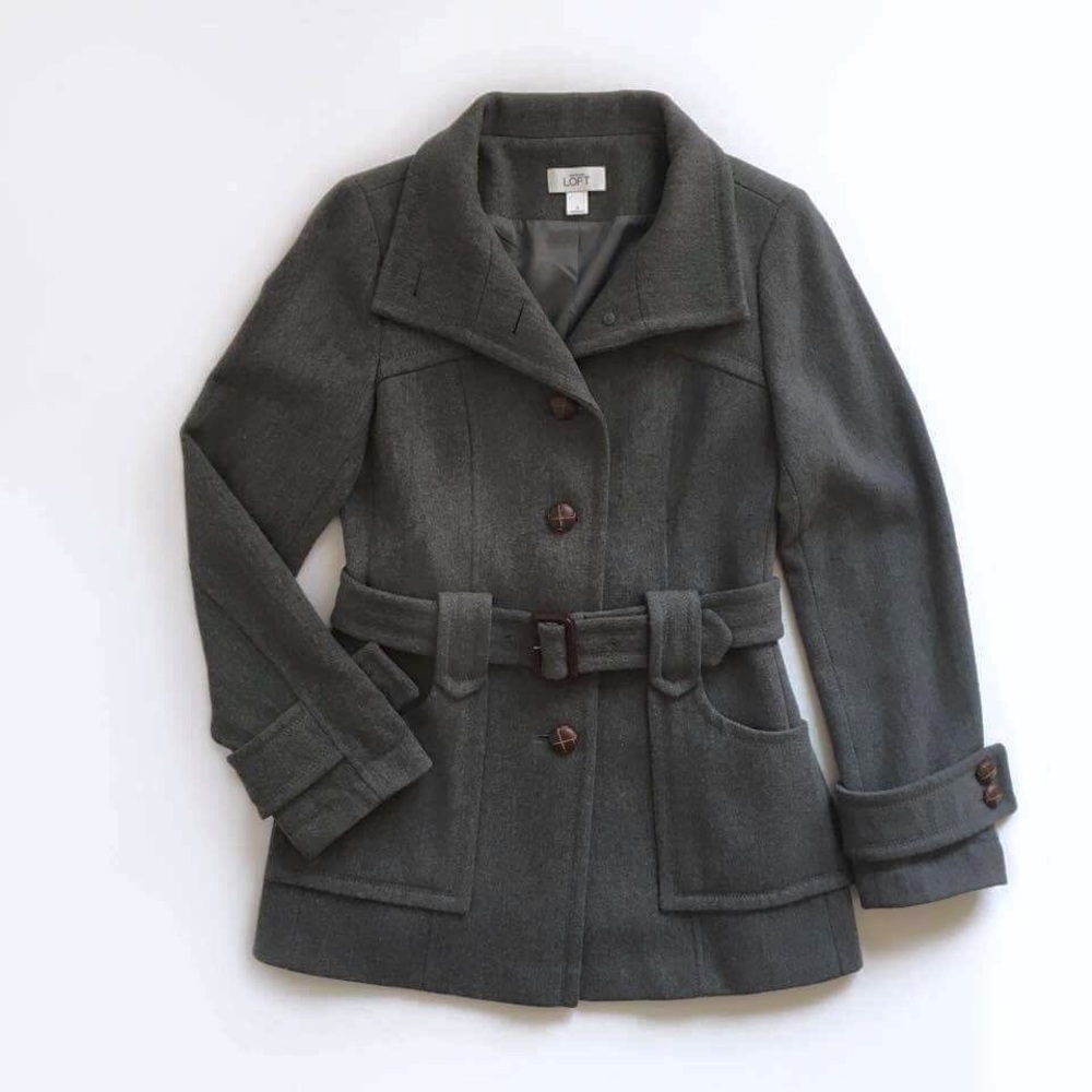 Loft Belted Wool-Blend Coat